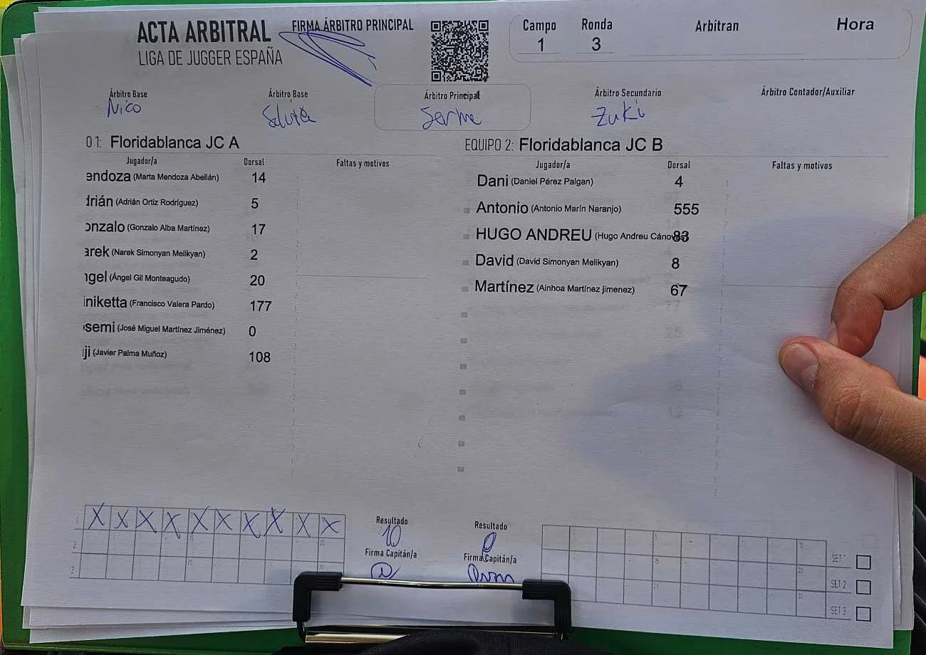 Acta del partido